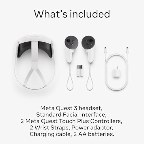 Meta Quest 3 Headset and Accessories Included in the Package
