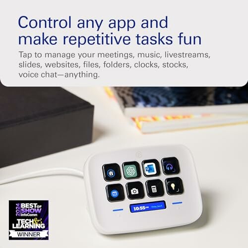 Smart controller device with multiple app icons on display