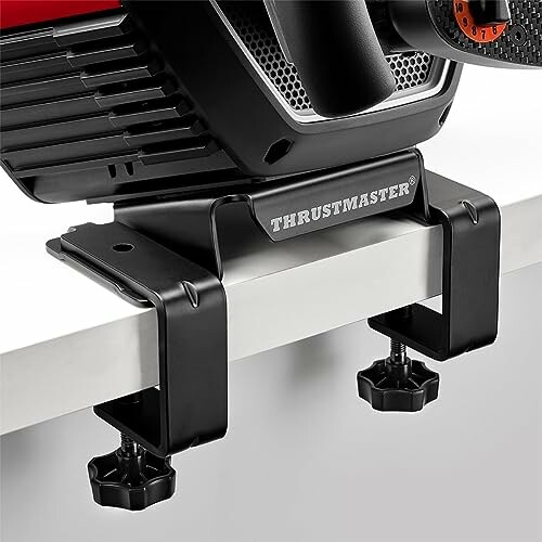Thrustmaster device mounted on a desk